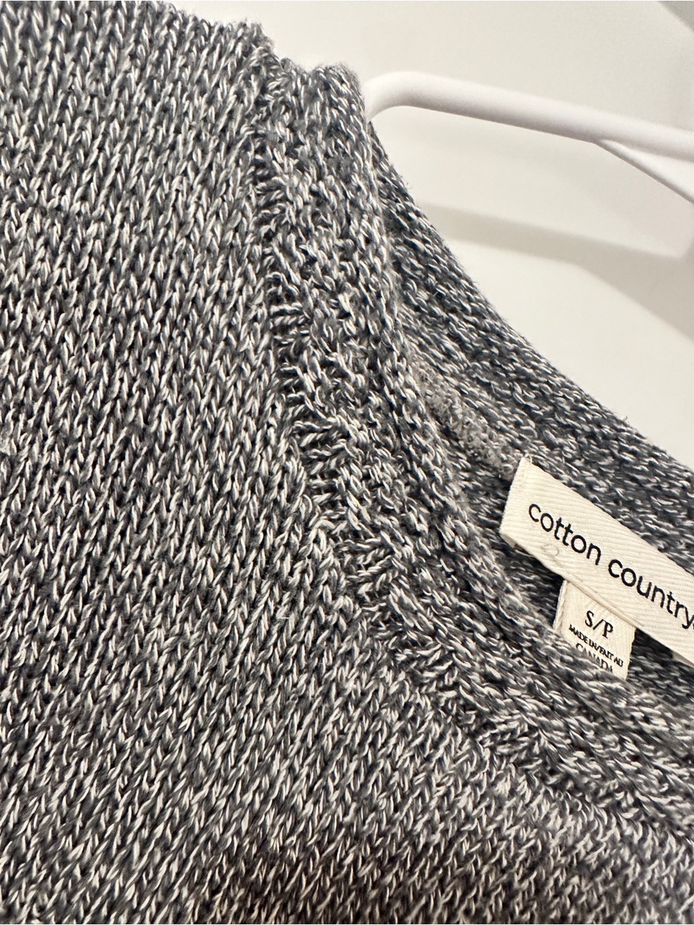 Cotton Country Grey Marled Knit Crewneck Sweater Canadian Flag Size Small Womens - Picture 6 of 14